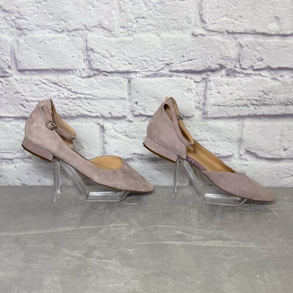 Franco Sarto Lilac Suede Ankle Strap Flats - Picture 1 of 6